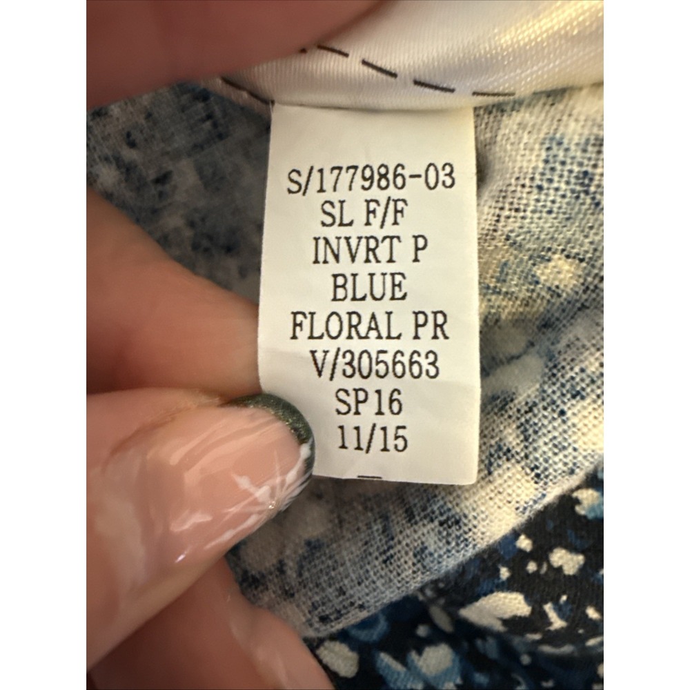 Gap Linen Cotton Fit & Flare Blue Floral Sleeveless Dress Women's 4 Cottagecore - Picture 9 of 12